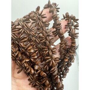 Vintage Apple Seed Long Necklace 27 1/2" Drop Boho Islander Tropical